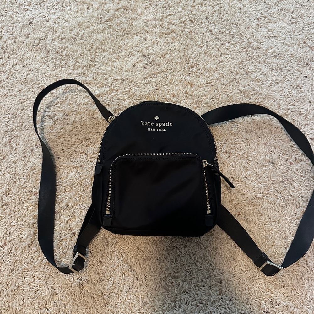 Kate Spade Mini Nylon Black Backpack With Gold Hardware
